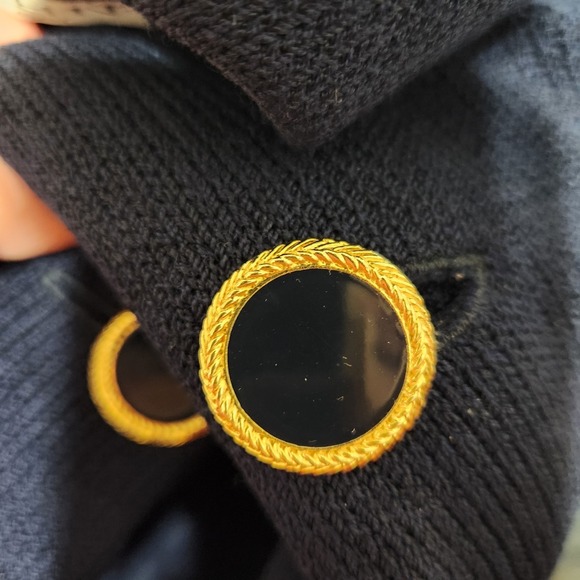 St. John Navy Blue Blazer with Gold Buttons - Picture 10 of 15